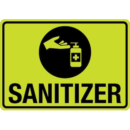 Sign, Sanitizer (W Sym), LCUV-0063ST-RA_14x10